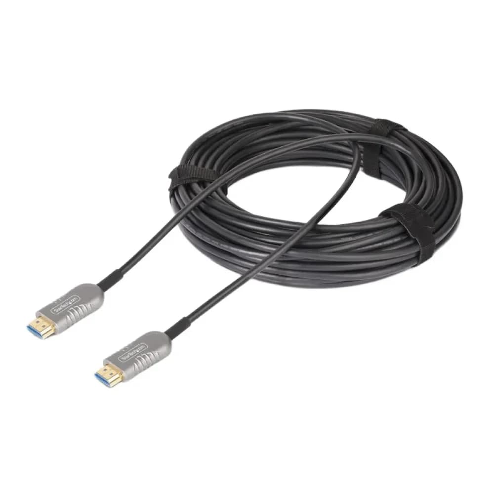 Startech.com 8K-A-50F-HDMI-CABLE Cabo HDMI Híbrido Ativo 2.1 8K@60Hz 15.2m Preto/Prateado