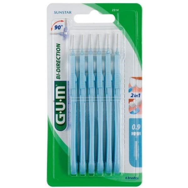 G.U.M Pack 6 Escovas Interdentais Trav-ler Bi-direction 2314 0.9mm