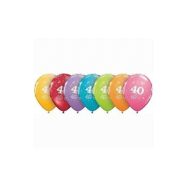 Qualatex Pack 6 Balões 11" Aniversário 40 - 020017893