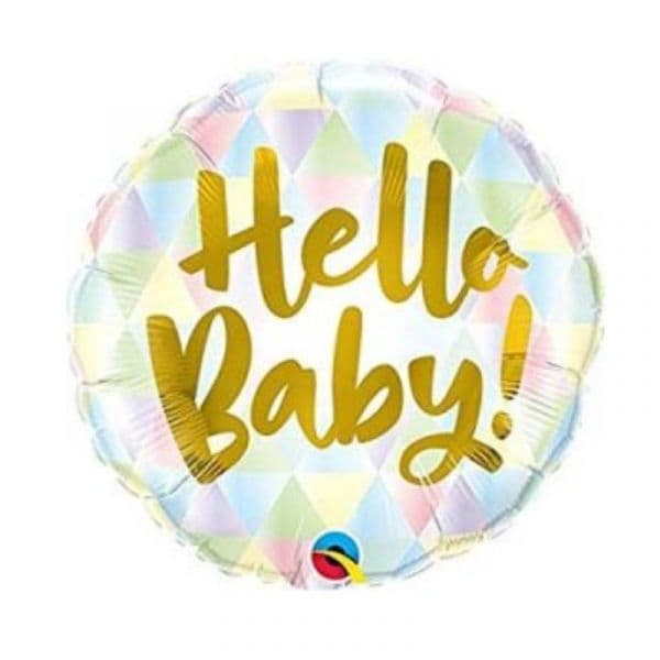 Qualatex Balão Foil 18" Gold Script Hello Baby - 020088007