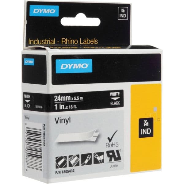 Dymo Etiquetadora Branco Sobre Preto (5,5 mts/2,4cm) - 1805432