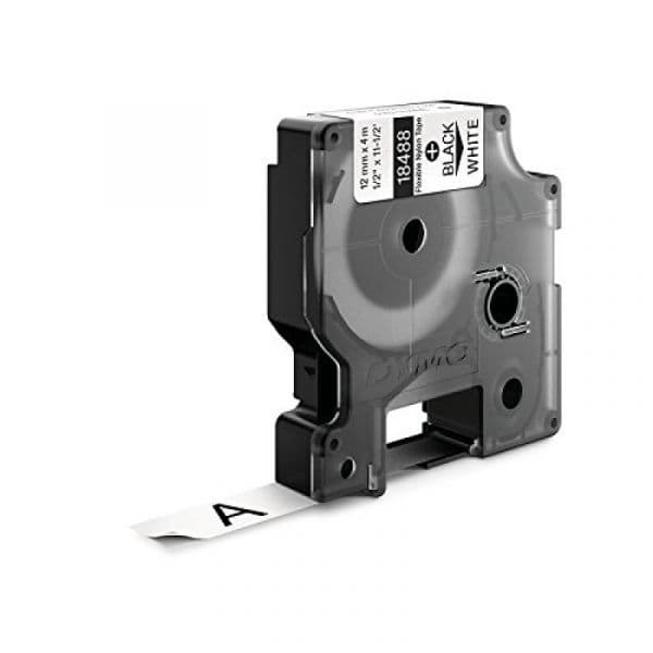 Dymo Rhino Nylonband 18488, Fita / Tape | 12 mm, Preto On Branco - 18488