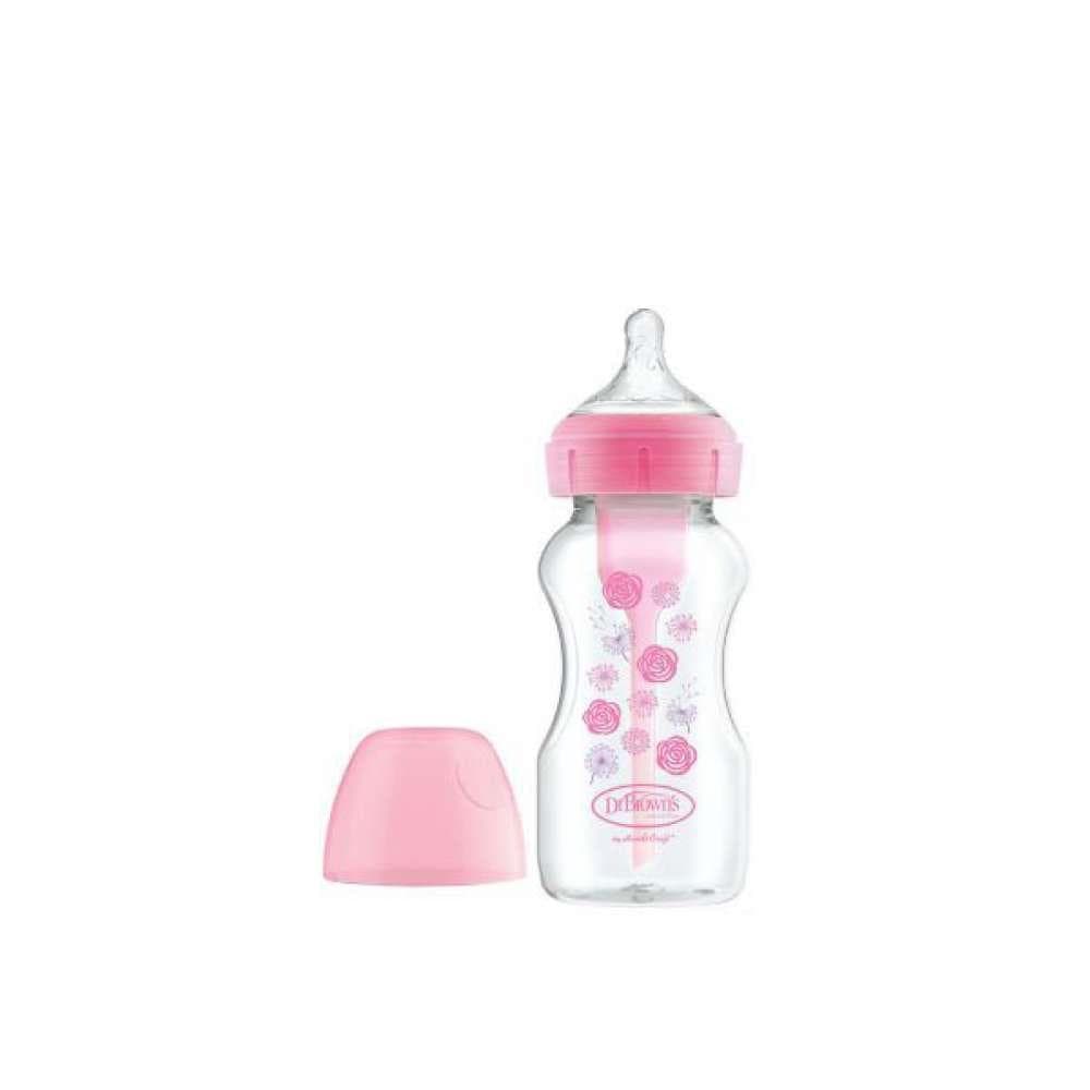 Dr Brown's Options Biberão Largo Rosa Tetina Silicone 270ml