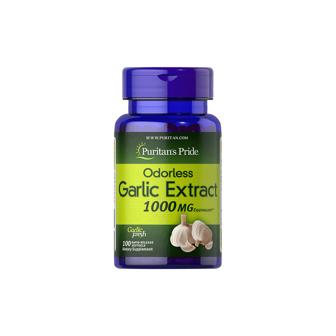 Odorless Garlic Extract 1000 mg 100 Rapid Release Softgels