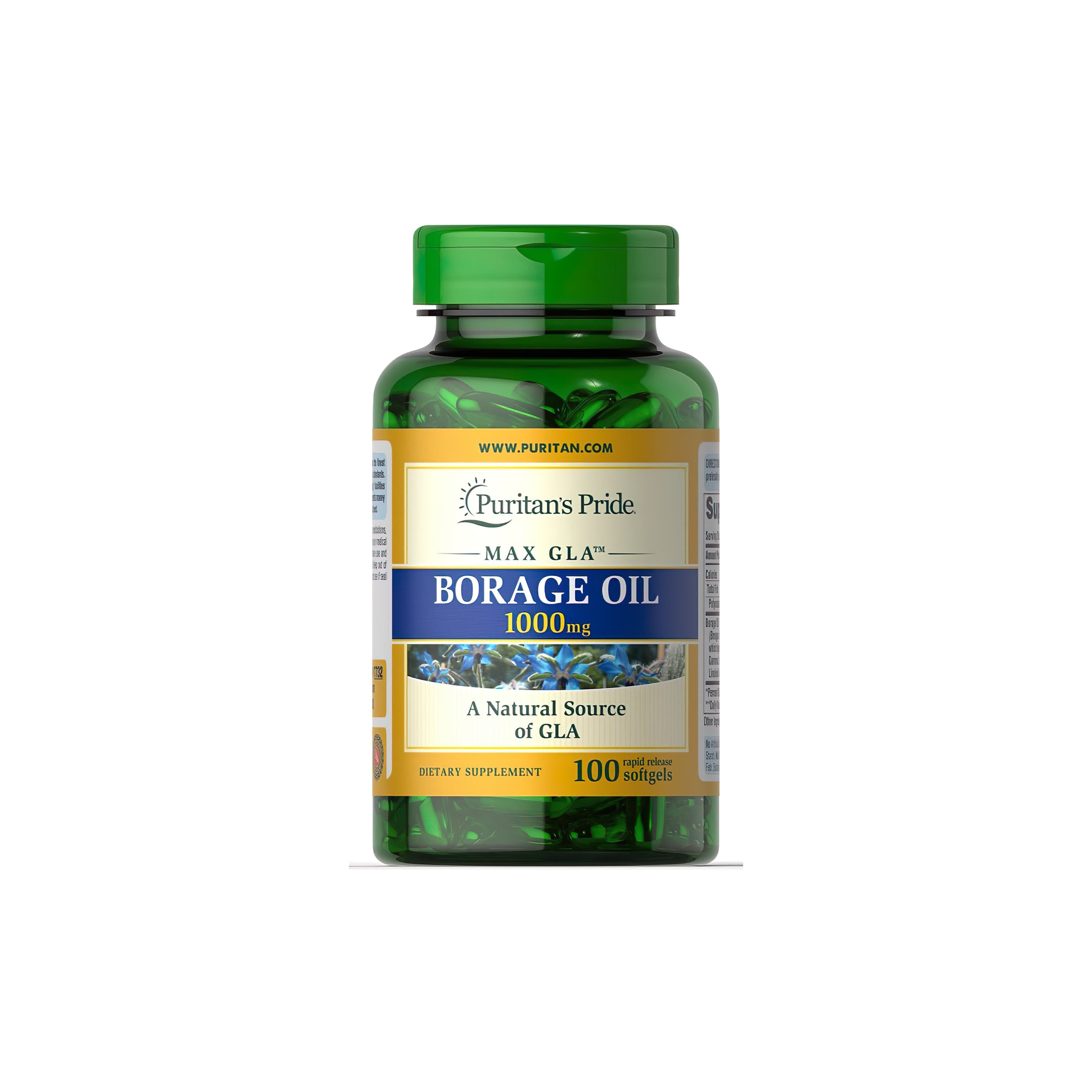 Borage Oil 1000 mg 100 Rapid Release Softgels
