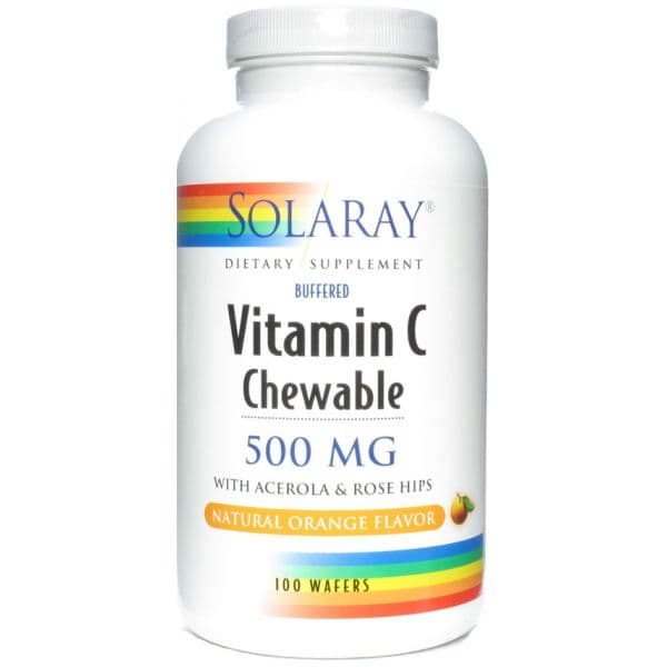 Solaray Vitamin C Chewable 500mg Laranja 100 Cápsulas