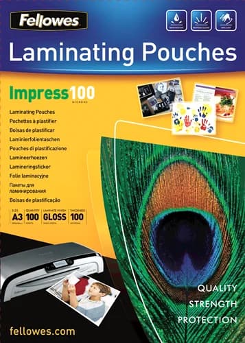 Fellowes Bolsas de Plastificar A4 Brilho 100 Microns 100 Unidades