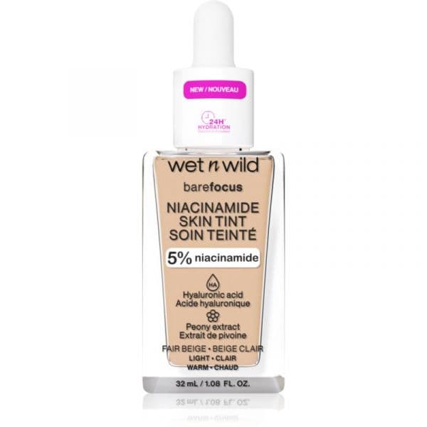 Wet N Wild Bare Focus Niacinamide Skin Tint Maquilhagem Hidratante Leve Tom Fair Beige 32 ml