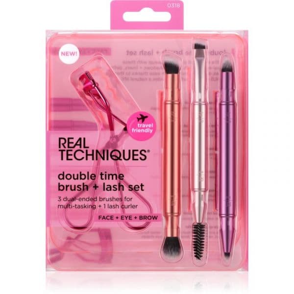 Real Techniques Double Time Brush + Last Conjunto de Pincéis 4 Peças