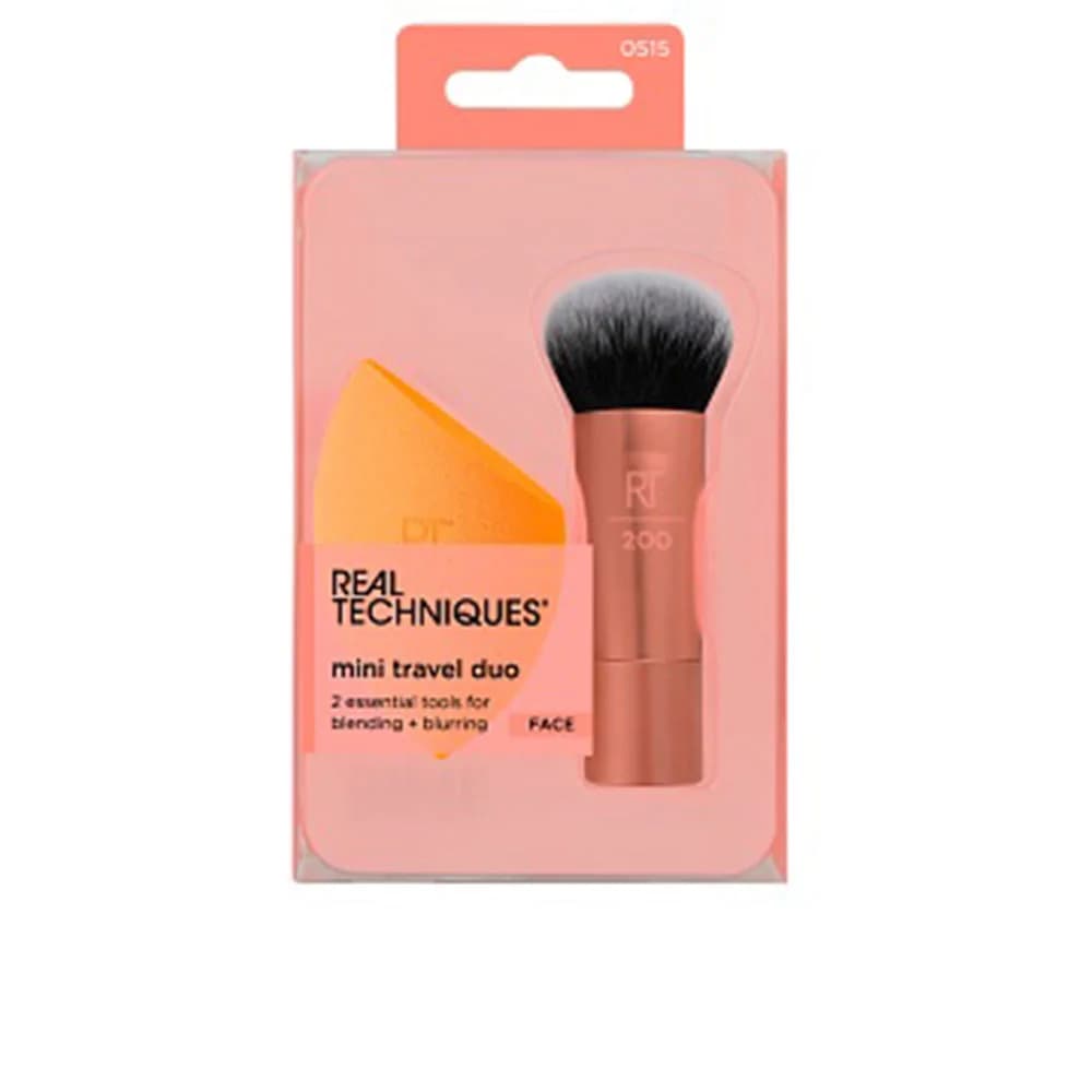 Real Techniques Mini Travel Duo Conjunto de Pincéis de Maquilhagem para Rosto 2 Peças