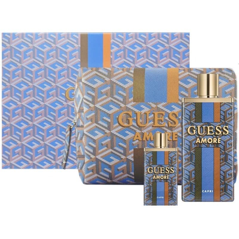 Conjunto Amore Capri  EDT 100 ml,miniatura EDT 7,5 ml a kosmetická taška