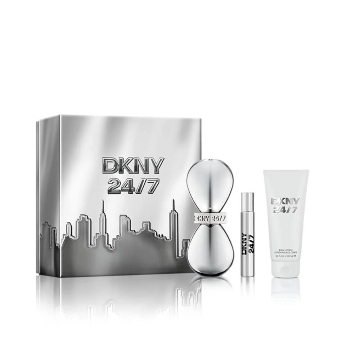 DKNY 24/7 Woman Eau de Parfum 100ml + Eau de Parfum 15ml + Loção Corporal 100ml Coffret