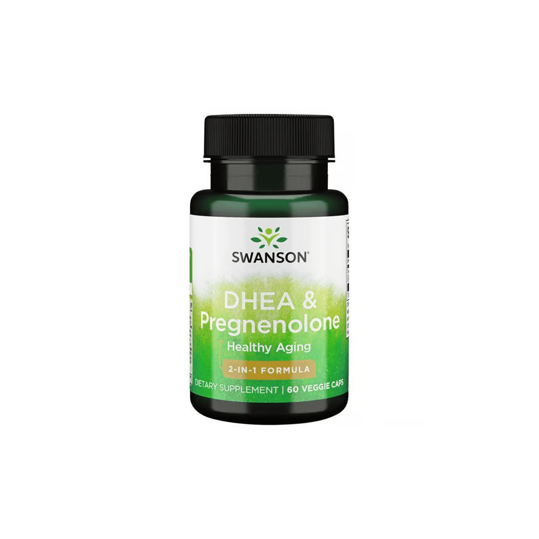 DHEA 25 mg & Pregnenolone 100 mg 60 Veggie Capsules
