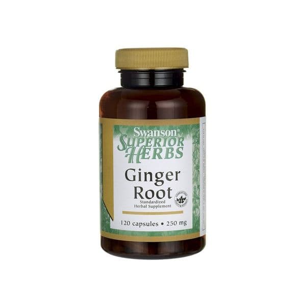 Swanson Raiz de Gengibre de Ervas Superiores Padronizado e Erva Inteira 250 Mg 120 Cápsulas de 250mg