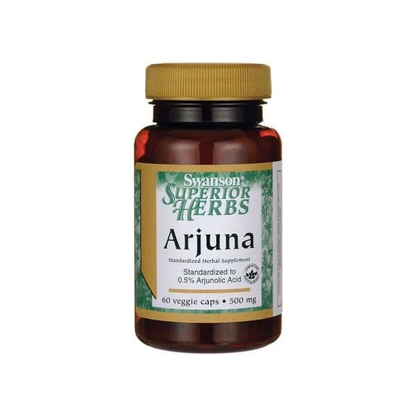 Swanson Casca de Ervas Arjuna Padronizada 500 Mg 60 Cápsulas Vegetais de 500mg