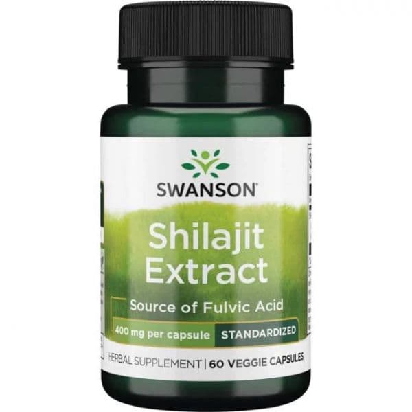 Swanson Shilajit Extract Standardized 400mg 60 Cápsulas Vegetais