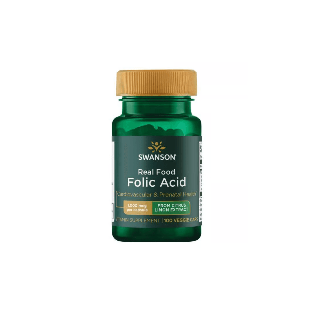 Folic Acid - 1000 mcg 100  veggie capsules Real Food