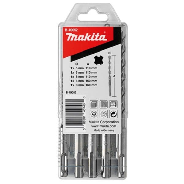 Makita Conjunto de Brocas SDS-V-Plus B-49052 5 Peças para Betão