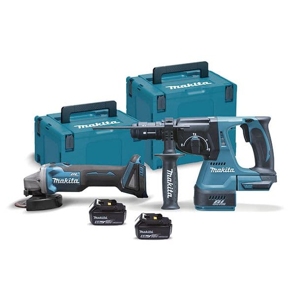 Makita Martelo Ligeiro 18V DHR243Z + Minirebarbadora 18V DGA504Z Promo - DLX2125TJ1