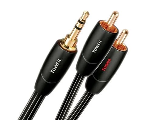 cabo de áudio AudioQuest 1m Tower 3.5mm - 2xRCA Preto