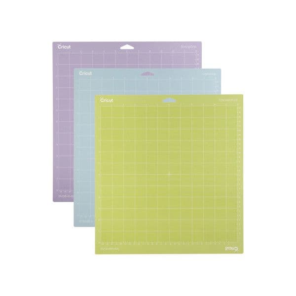 Cricut Tapetes de Corte Maker e Explore Pack de 3 Variedade 30x30 cm e 12x12 cm Multicolor e Preto