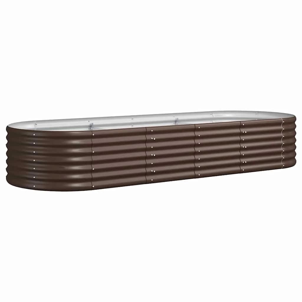 vidaXL Canteiro elevado jardim 224x80x36cm aço galvanizado castanho
