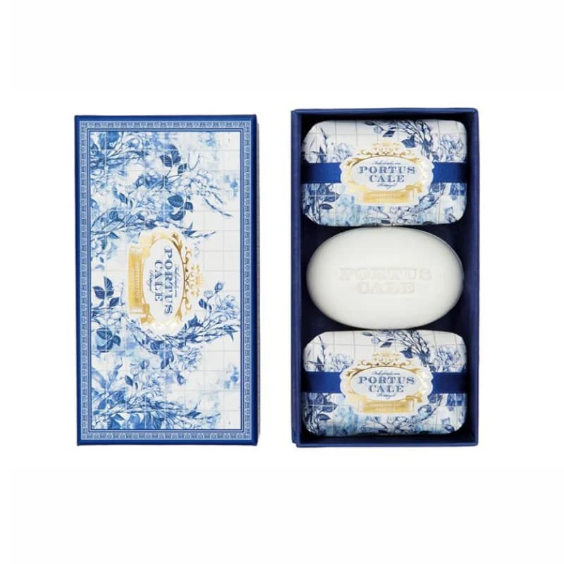 Castelbel Conjunto Sabonetes Portus Cale Gold & Blue 3x150g | Presente Luxo Artesanal