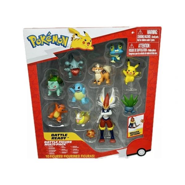 Jazwares Pack 10 Figuras Pokémon Battle Ready Multicolorido 5-11cm