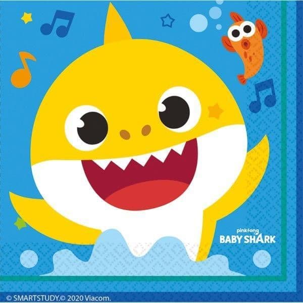 20 Guardanapos Baby Shark
