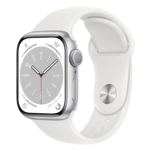 Apple Watch Series 8 GPS 41mm Alumínio Prateado c/ Bracelete Desportiva Branca