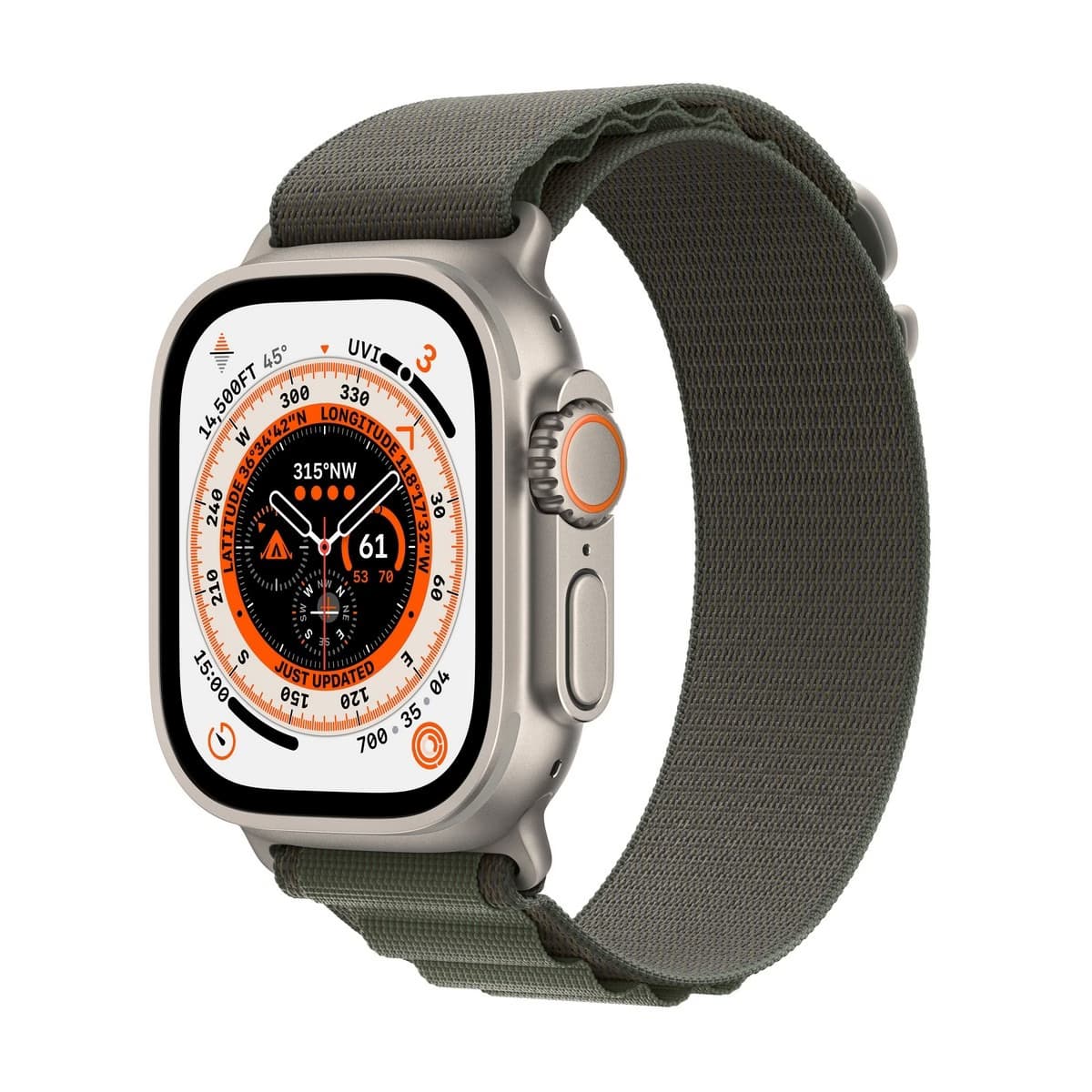 Apple Watch Ultra GPS+Cellular 49mm Titânio c/ Loop Alpine Green - Medium