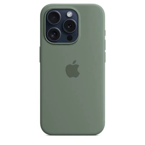Capa Silicone Apple com MagSafe para iPhone 15 Pro - Verde Cipreste