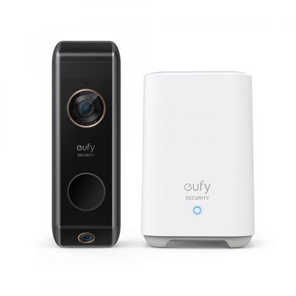 Eufy Campainha de Vídeo Dual Cam 2K HDR Sem Fios com Homebase Preto
