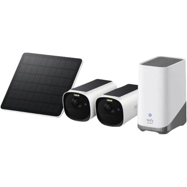 Eufy Kit Videovigilância eufyCam E41 4K Sem Fios com HomeBase 3 e Painel Solar