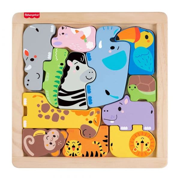 Fisher-Price Puzzle Animais de Madeira 13 Peças