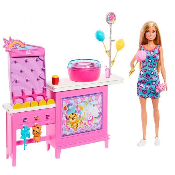 Barbie Boneca com Barraca de Algodão-doce