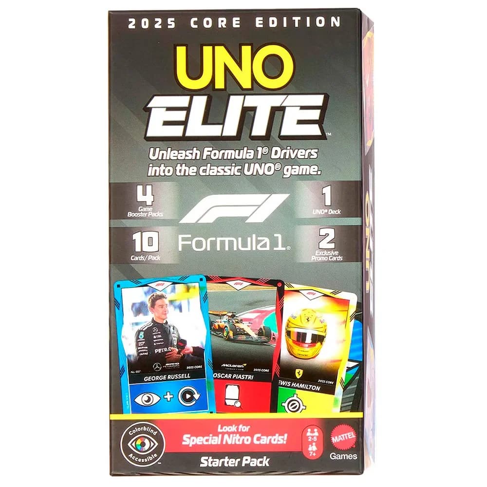 Mattel Jogo de Cartas Uno Elite 25 Starter Pack Formula 1