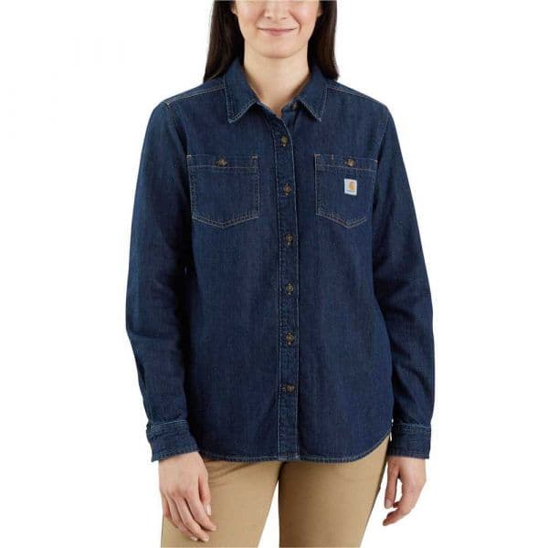 Carhartt Denim Relaxed Fit Long Sleeve Shirt Azul M