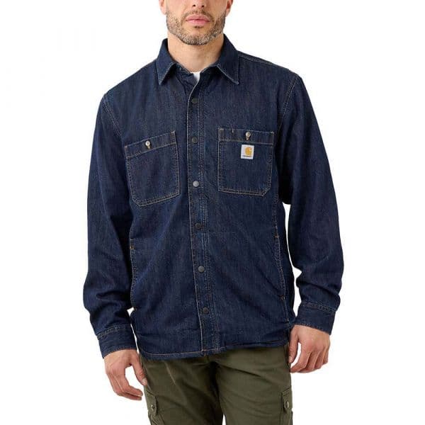 Carhartt Snap Front Relaxed Fit Denim Jacket Cinzento S