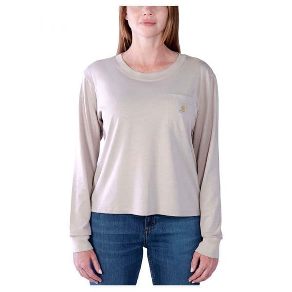 Carhartt Lightweight Pocket Long Sleeve Round Neck T-shirt Beige M
