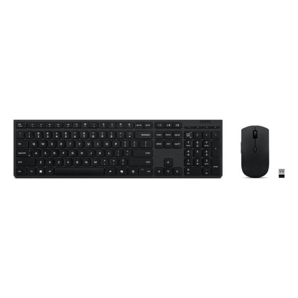 Teclado Lenovo Professional Rato Sem Fios QWERTY Spanish Negro