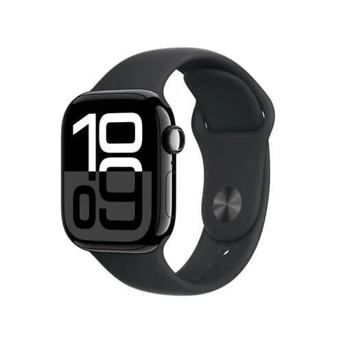 Apple Watch Series 10 GPS + Cellular 42mm Alumínio Jet Black c/ Bracelete Desportiva Black - Small/Medium