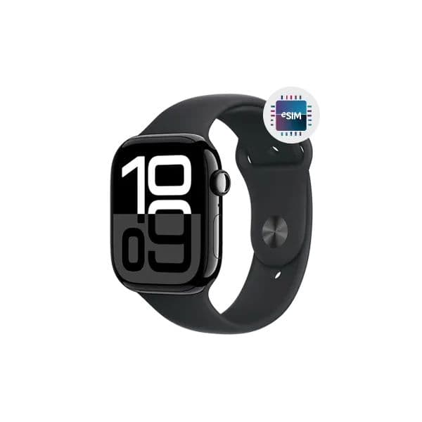 Apple Watch Series 10 GPS + Cellular 46mm Alumínio Jet Black c/ Bracelete Desportiva Black - Medium/Large