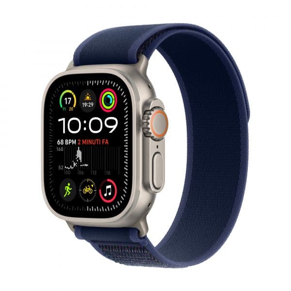 Apple Watch Ultra 2 GPS + Cellular 49mm Natural Titanium c/ Bracelete Loop Trail Blue - Medium/Large