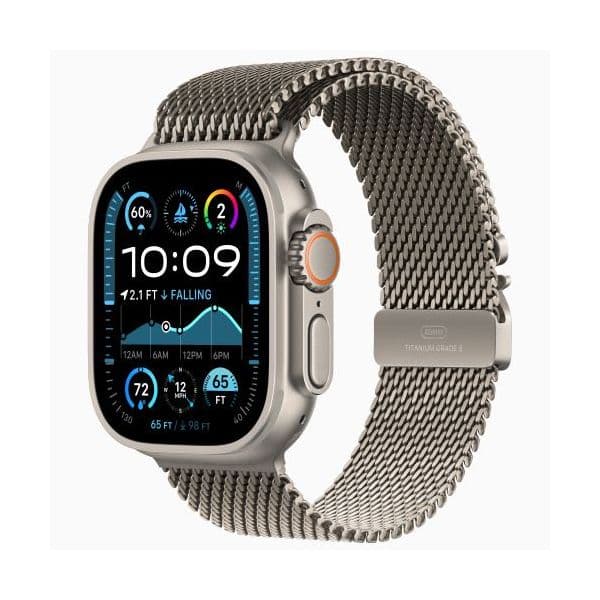 Apple Watch Ultra 2 GPS + Cellular 49mm Natural Titanium c/ Bracelete Loop Milanesa Natural Titanium - Small