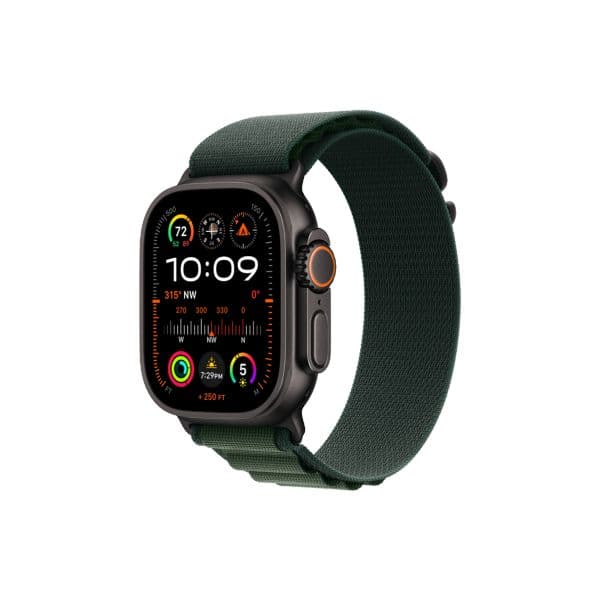 Apple Watch Ultra 2 Dark Green Titanium Black M 145mm a 190mm Alpine Loop