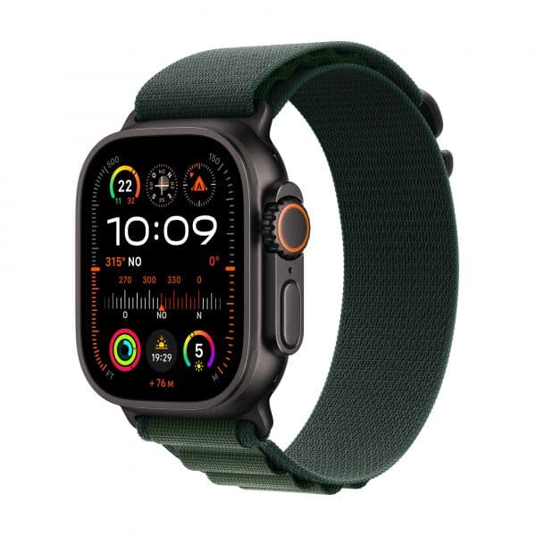 Apple Watch Ultra 2 GPS + Cellular 49mm Black Titanium c/ Bracelete Loop Alpine Dark Green - Large