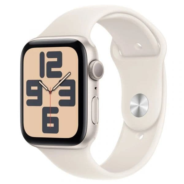 Apple Watch SE (2024) GPS 44mm Alumínio Starlight c/ Bracelete Desportiva Starlight - Medium/Large