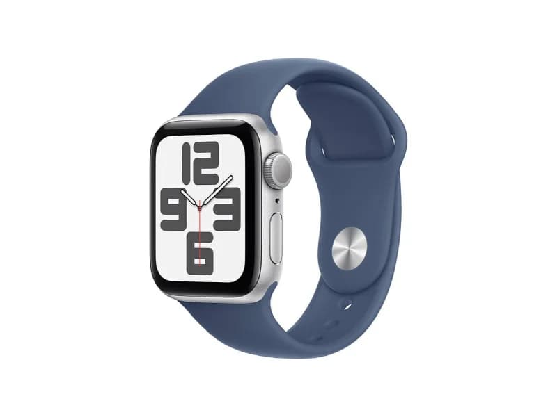 Apple Watch SE (2024) GPS+Cellular 44mm Alumínio Silver c/ Bracelete Desportiva Denim - Medium/Large