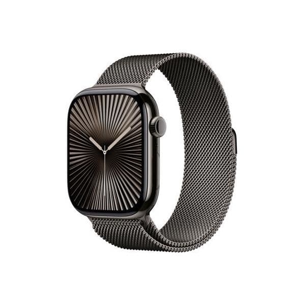 Apple Watch Series 10 GPS + Cellular 46mm Titanium Slate c/ Bracelete Loop Milanesa Slate - Small/Medium